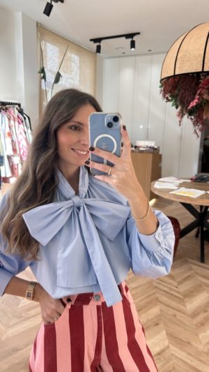 Camisa Popelín Maxi Lazada Celeste