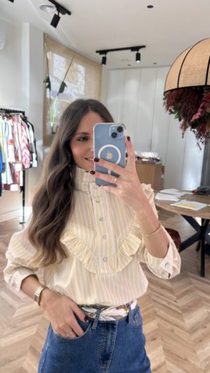 Polera Rayas Detalle Volante