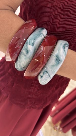 Duo Pulseras Resina Marmoladas