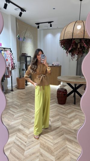 Pantalón Palazzo Pinzas Solapa Cintura