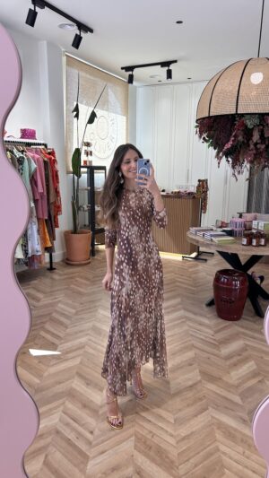 Vestido Midi Asimétrico Punto De Tul Print Bambi